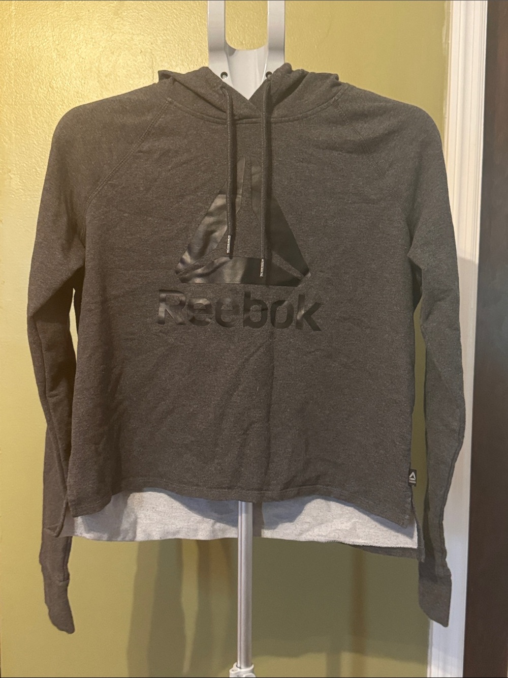 Reebok Charcoal Hoodie with Gloss Black Logo